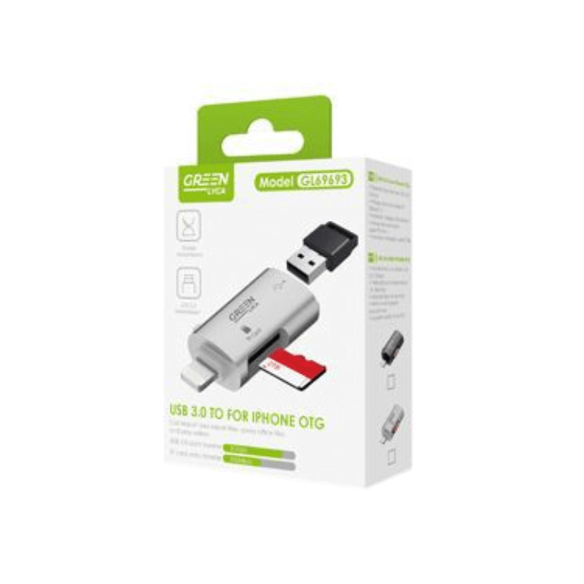 Adaptador GreenLyca Lightning para USB 3.0/Micro SD - GL69693