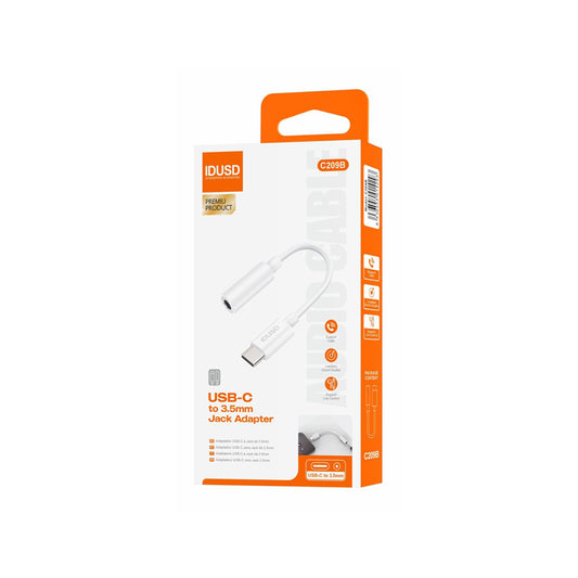 Adaptador Idusd USB-C para Jack 3,5mm Digital Branco - C209B