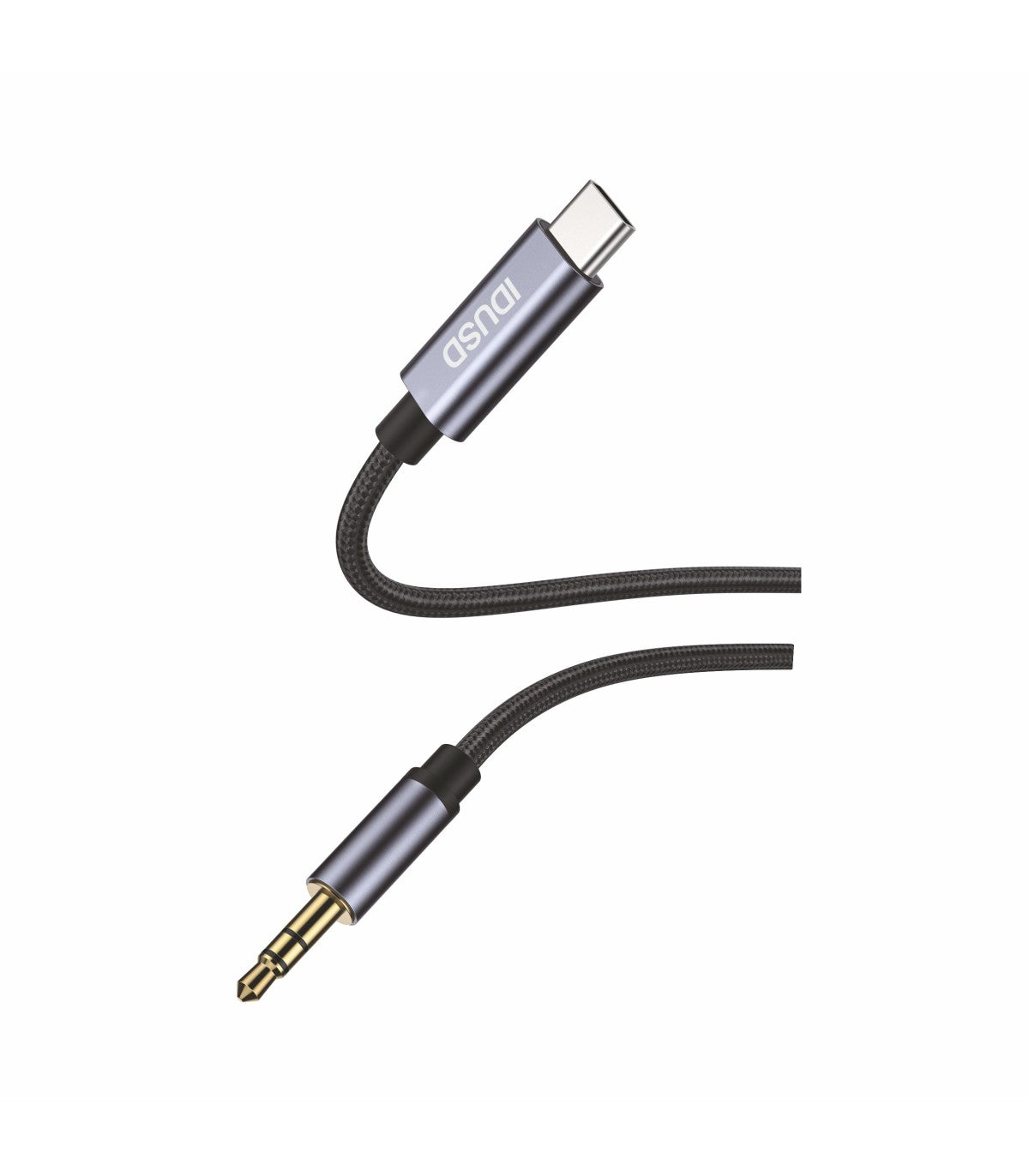 Cabo Aux Idusd Type C para Jack 3.5mm Macho/Macho 1M Preto - C211A