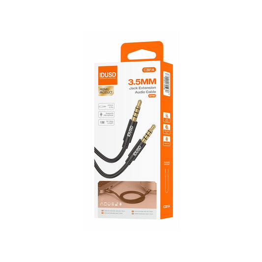 Cabo Aux Idusd PVC 3,5mm 4Pinos M/M 1M Preto - C201A