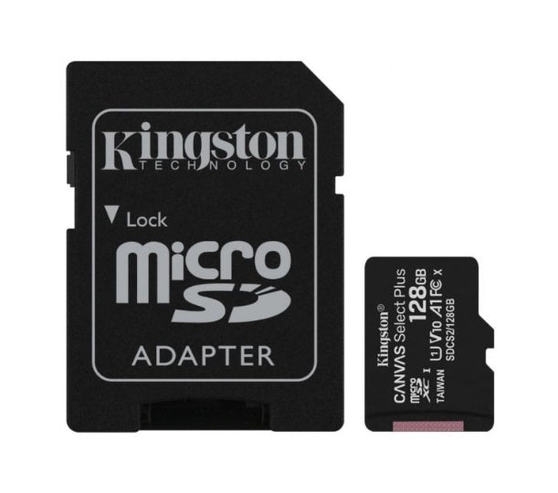 Cartão Memória Kingston Canvas Select Plus C10 A1 UHS-I microSDXC 128GB