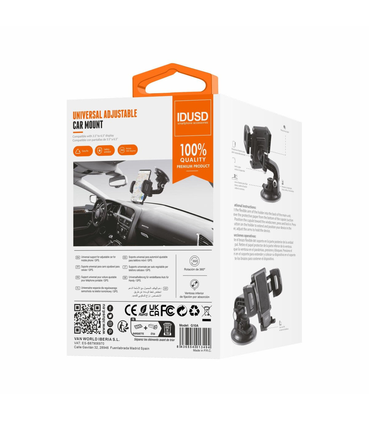 Suporte Idusd Ventosa G10A Preto