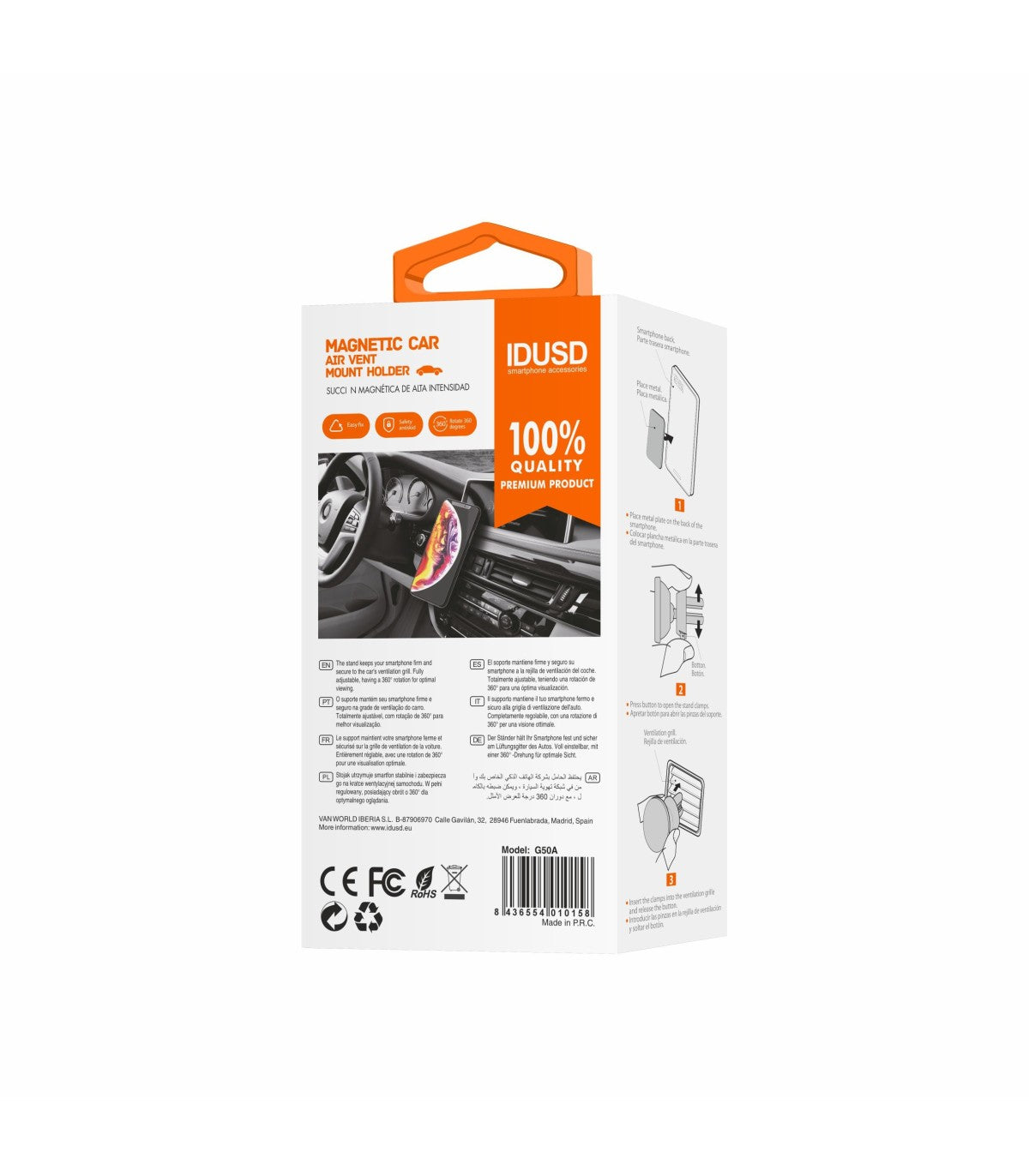 Suporte Idusd Para Arcondicionado de Magnetico G50A - Preto
