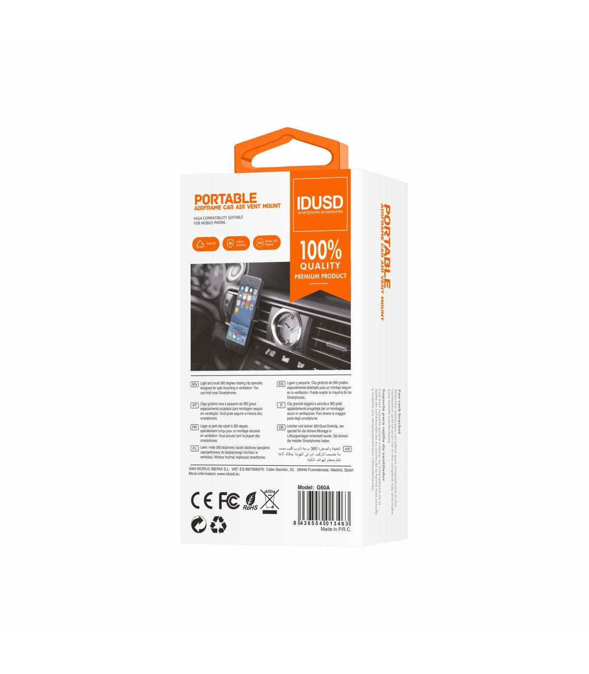 Suporte Idusd Para Arcondicionado de Mecanico G60A - Preto