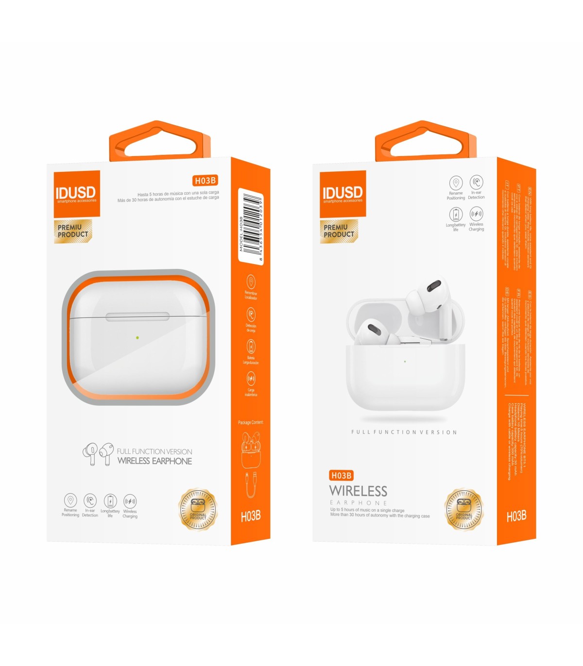 Auricular BT Idusd Wireless Earphone TWS 3 Branco - H03B
