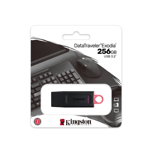 Pen Drive Kingston DataTraveler Exodia 256GB USB 3.2 Preta - DTX/256GB