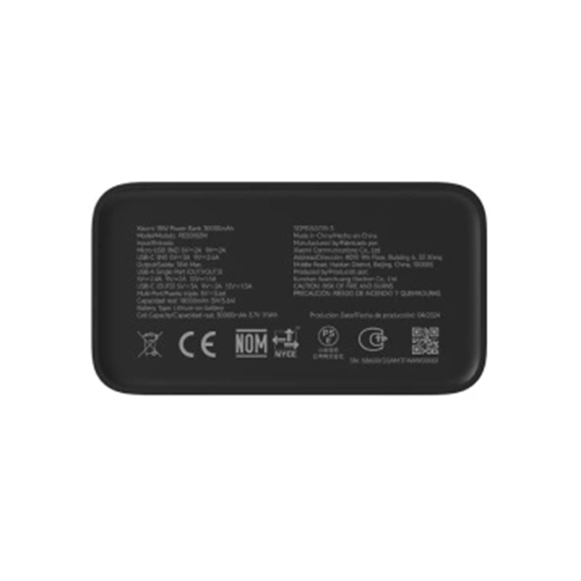 Powerbank Xiaomi 18W 30000mAh Preta - BHR9126GL