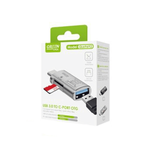 Adaptador GreenLyca USB-C 3.0 para USB-A/Micro SD - GL69692