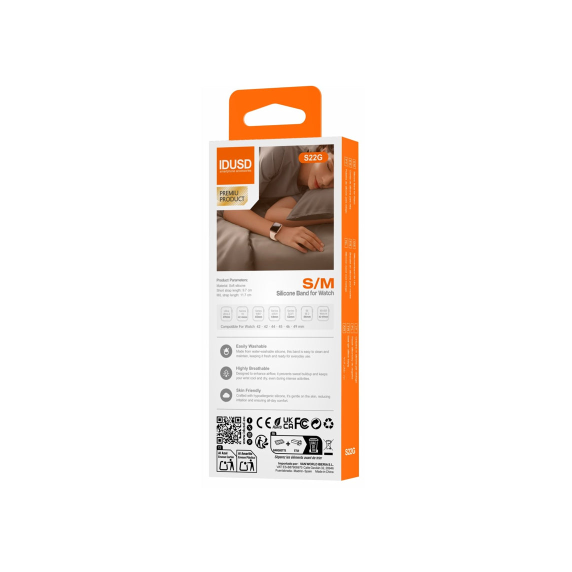 Bracelete Idusd Silicone Para iWatch 42/44/45/46/49MM S/M Bege - S22G