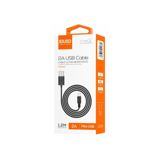 Cabo Idusd Mini-Usb 1.2M 2A Preto - C05A