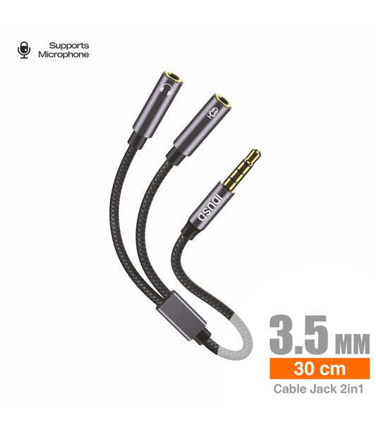 Cabo Idusd Audio Splitter 1 em 2 Preto - C207A
