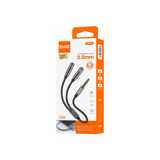 Cabo Idusd Audio Splitter 1 em 2 Preto - C207A