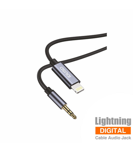 Cabo Aux Idusd Lightning para Jack 3.5mm Macho/Macho 1M Preto - C212A