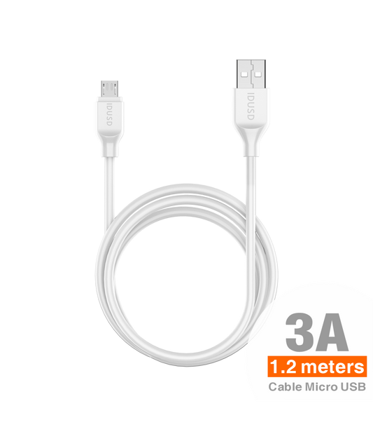 Cabo Idusd Micro Usb 1,2M 3A Branco - C21B