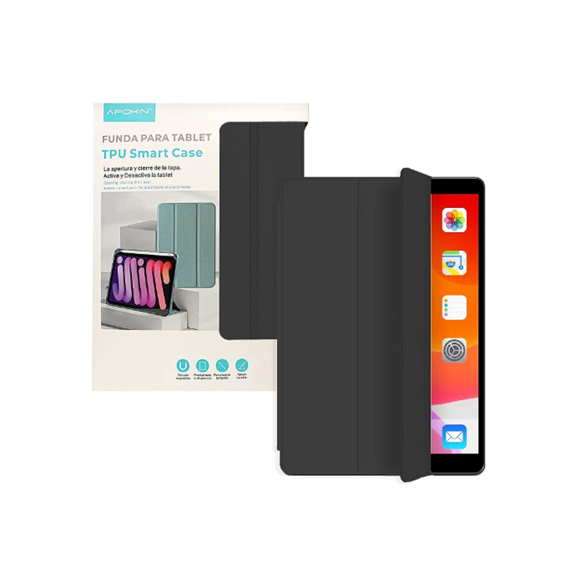 Capa Silicone Apokin Smart FlipCouver Com suport de Caneta Para IPad 13 Pro 2024