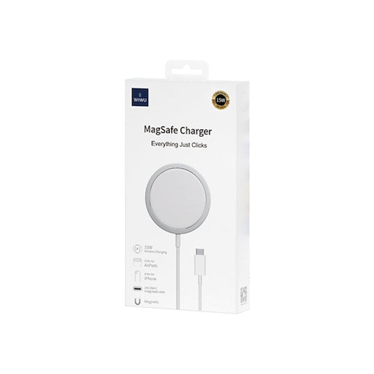 Carregador WiWu Magnetic Wireless Usb C 15W Prata - Wi-W009