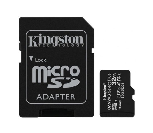 Cartão Memória Kingston Canvas Select Plus C10 A1 UHS-I microSDXC 32GB + Adapta