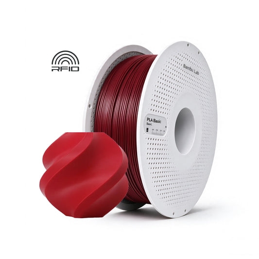 Filamentos BambuLab PLA Basic 1.75mm 1Kg Vermelho Granada - Maroon Red (10205)