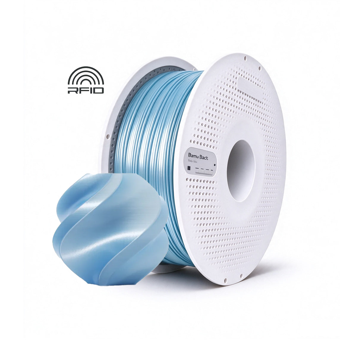 Filamentos Bambu Lab PLA Silk+ 1.75mm 1Kg Azul Bebé - Baby Blue (13603)