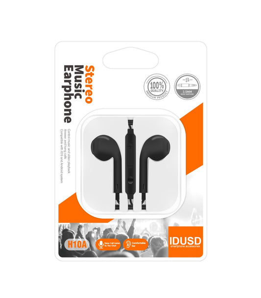 Auriculares Idusd Earphone Estereo jack 3.5mm Preto - H10A
