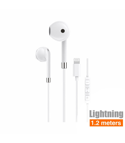 Auriculares Idusd Earphone Estereo Metal Lightning BT Branco - H22B