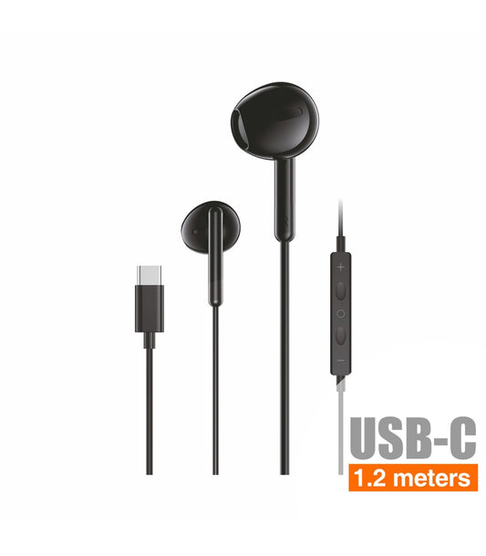 Auriculares Idusd Earphone Estereo Type C Digital Preto - H25A