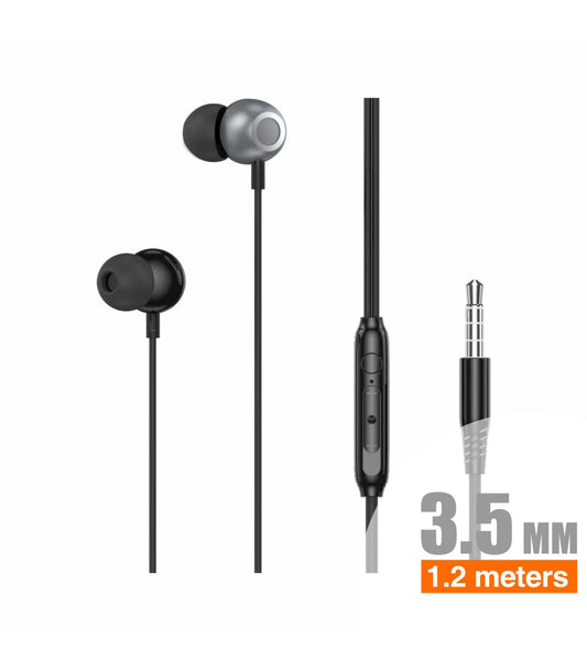 Auriculares Idusd Earphone Estereo Metal Jack 3.5mm Preto - H26A