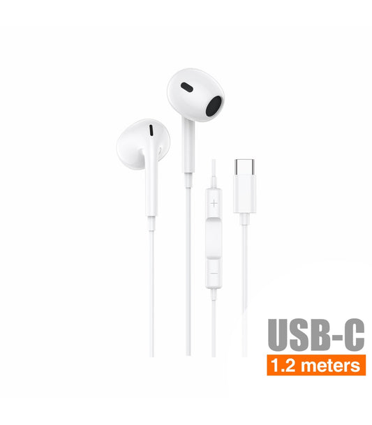Auriculares Idusd Earphone Estereo Type C Digital Branco - H32B