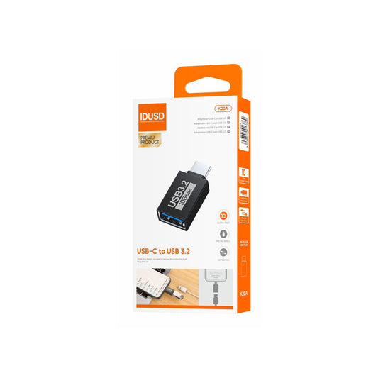 Adaptador Idusd OTG USB-C para USB 3.2 M/F Preto - K20A