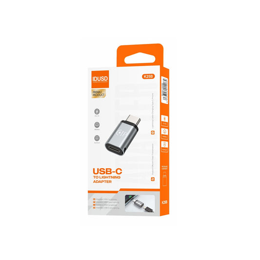 Adaptador Idusd USB-C para Lightning M/F Prata - K25B