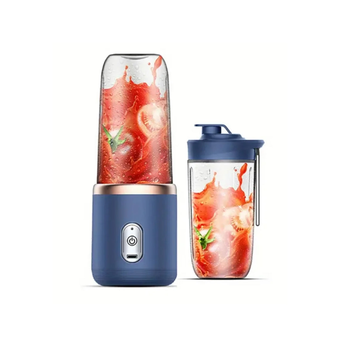 Mini Liquidificadora Portátil com Copo Azul - WQ-H701