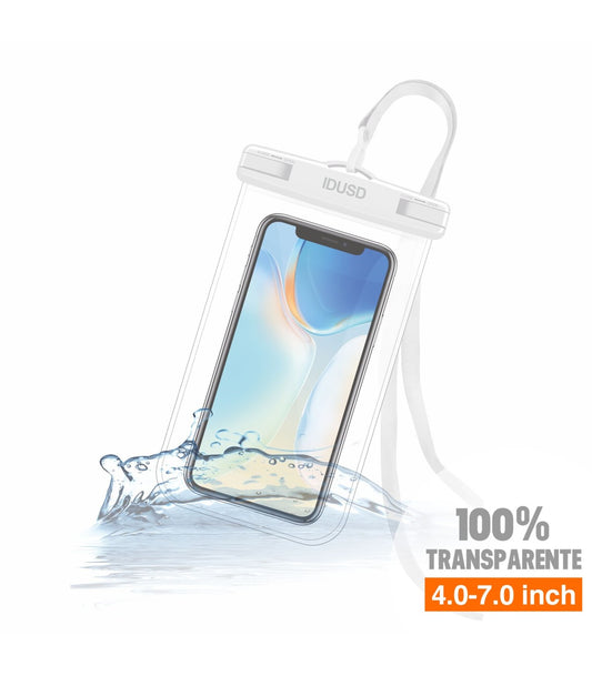 Bolsa Impermeável Idusd Waterproof Bag Transparente Universal 4.0-7.0 inch Branco - S11B