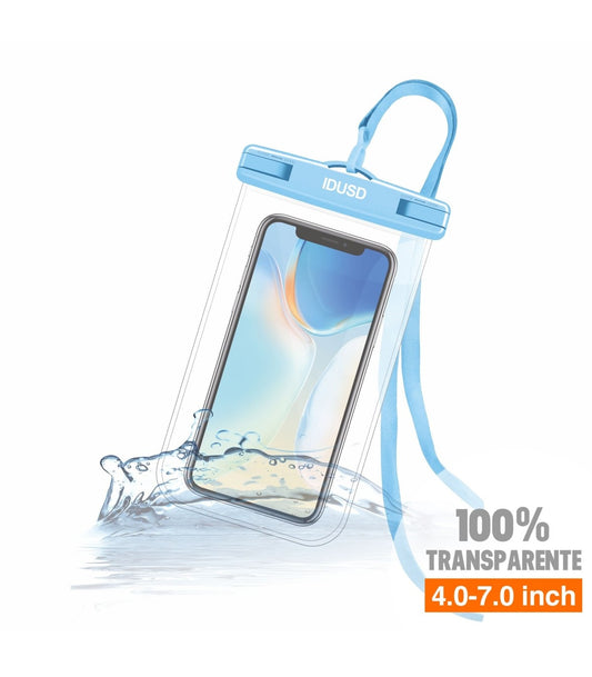 Bolsa Impermeável Idusd Waterproof Bag Transparente Universal 4.0-7.0 inch Azul - S11D
