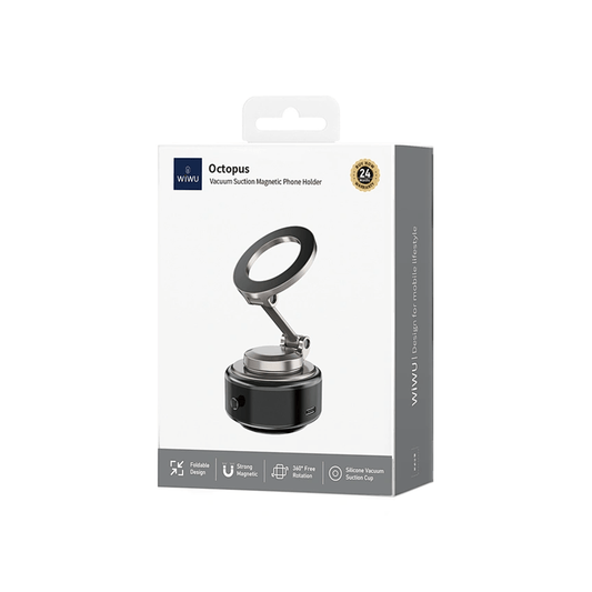 Suporte WiWu Octopus Vacuum Suction Magnetic Phone Holder Preto - Wi-CH056